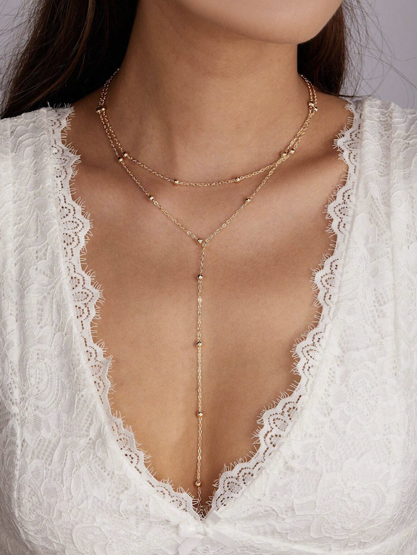 Colar de Clavícula em Camadas com Pendente Tassel